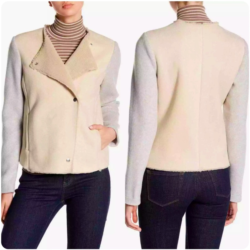BB Dakota Glenna Faux Sherpa Jacket Size M Cream